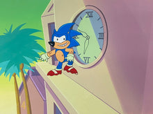 Load image into Gallery viewer, Sonic the Hedgehog - Original Animation Cel with painted background of Sonic
