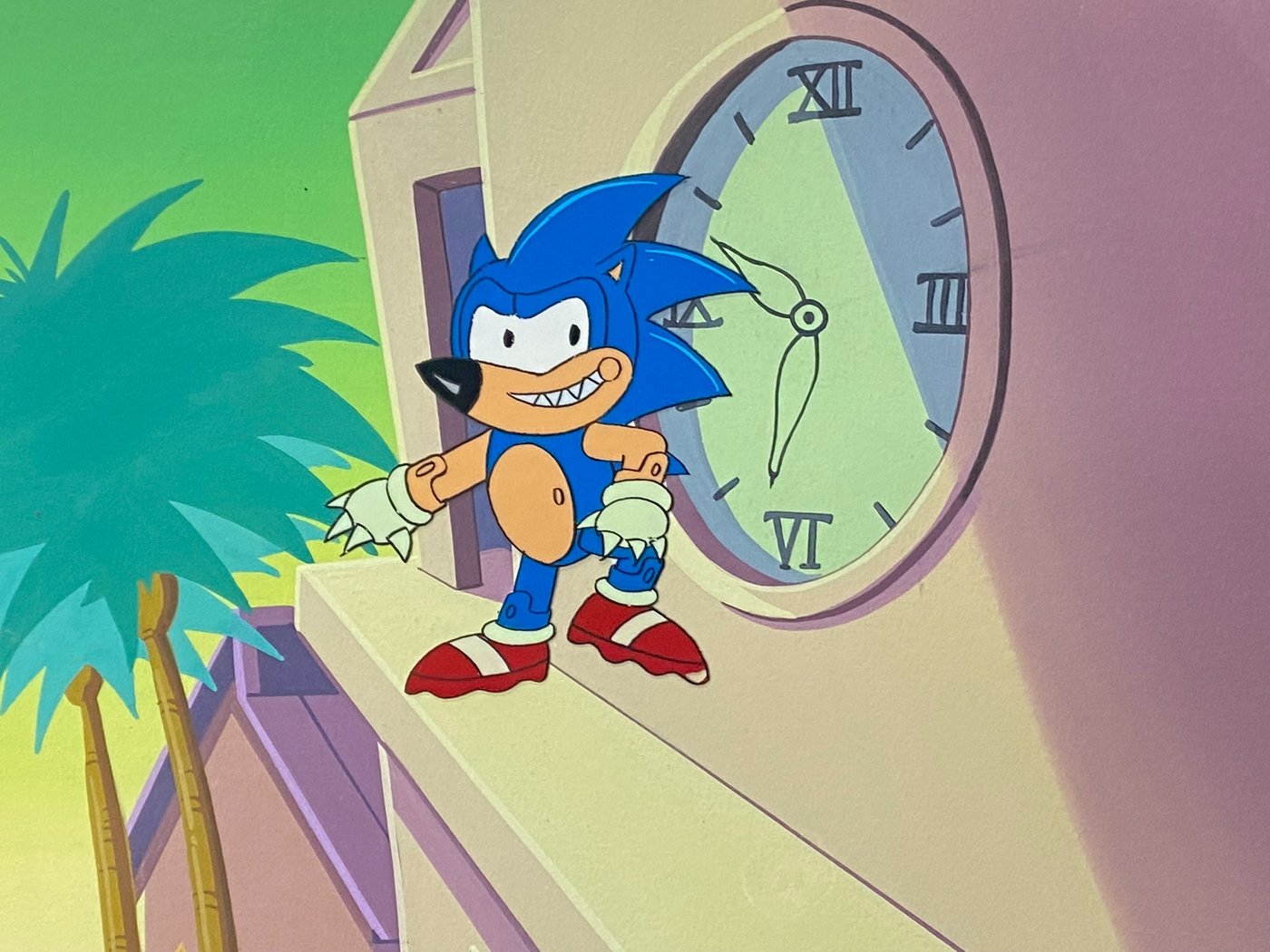 Sonic the Hedgehog - Original Animation Cel with painted background of –  Gallery Animation