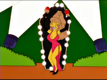 Load image into Gallery viewer, The Simpsons - Original drawing of Charo Baeza (Episode: The Old Man and the Key, 2002) &#39;My name is Charo, I shake my maracas&#39;
