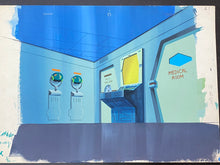 Load image into Gallery viewer, Captain Future - Original master painted background with matching animation drawing
