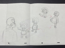 Load image into Gallery viewer, The Simpsons - Original drawing of Lisa Simpson - BIG SIZE SCENE, XL - Episode: Springfield Up (2007)
