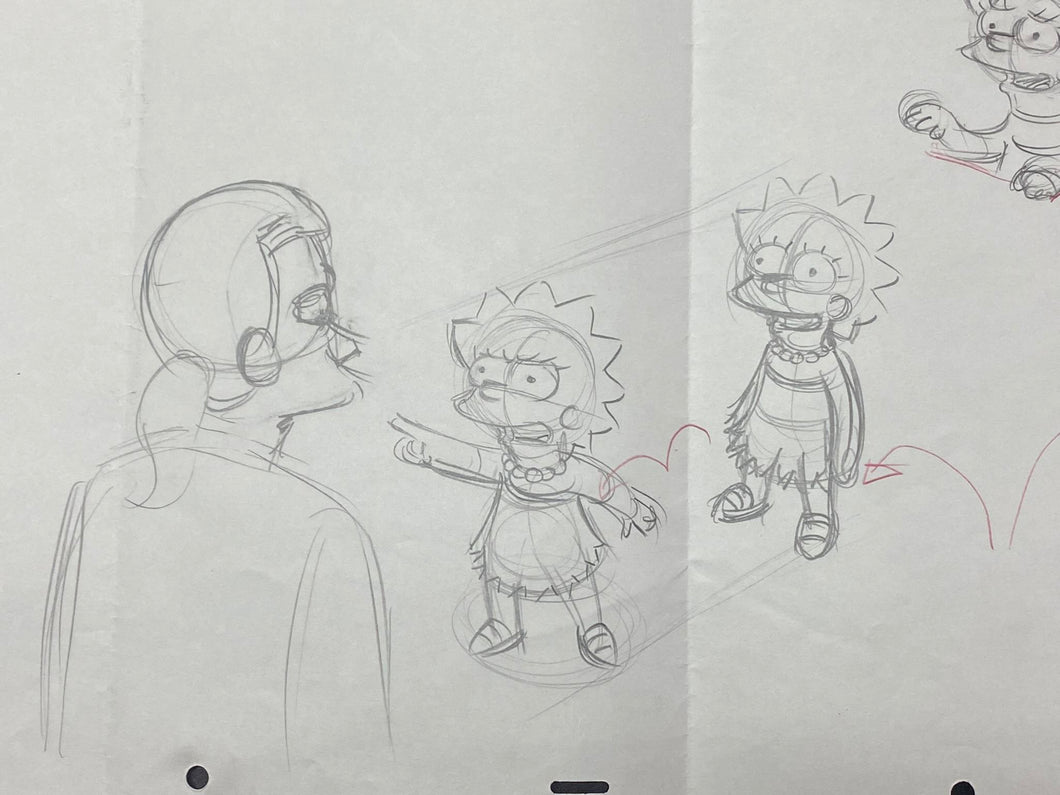 The Simpsons - Original drawing of Lisa Simpson - BIG SIZE SCENE, XL - Episode: Springfield Up (2007)