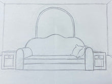 Load image into Gallery viewer, The Simpsons - Original drawing of Simpsons living room (scene background)
