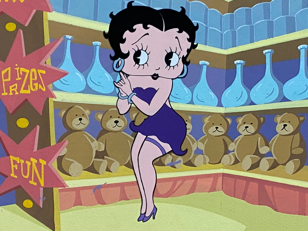 Betty Boop - Original animation cel with master painted background, framed