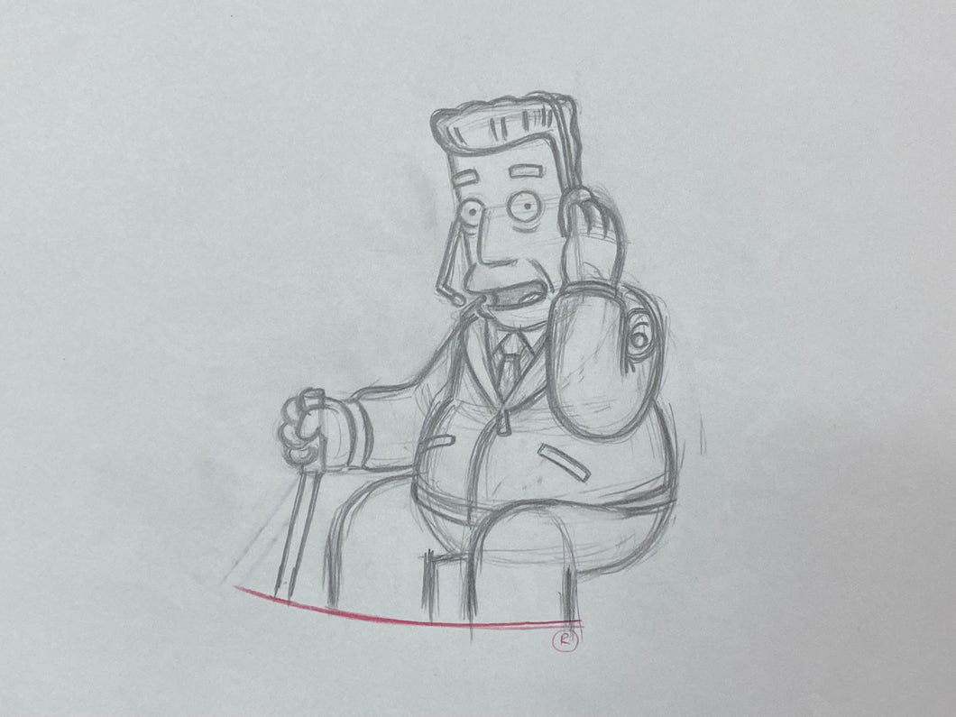 The Simpsons - Original drawing of Kent Brockman