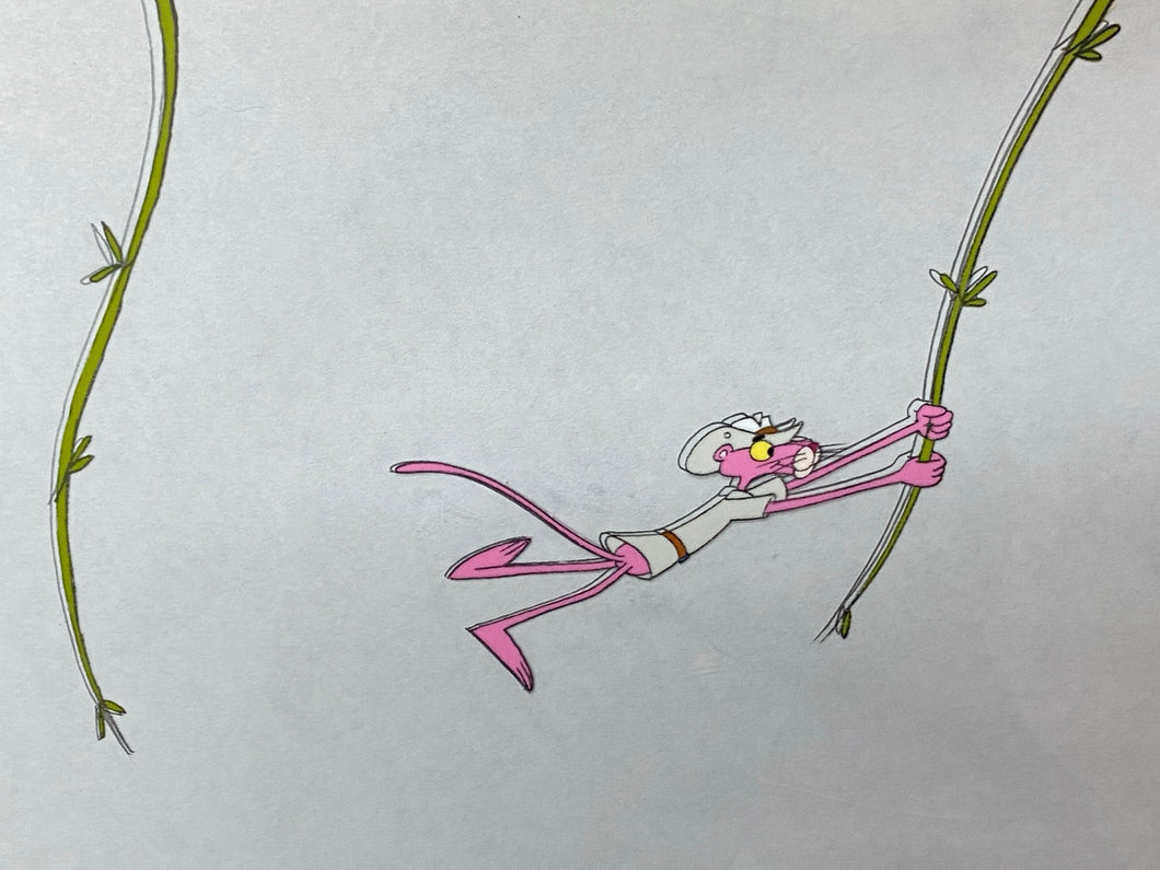 Pink Panther in the Jungle, original animation cel and drawing