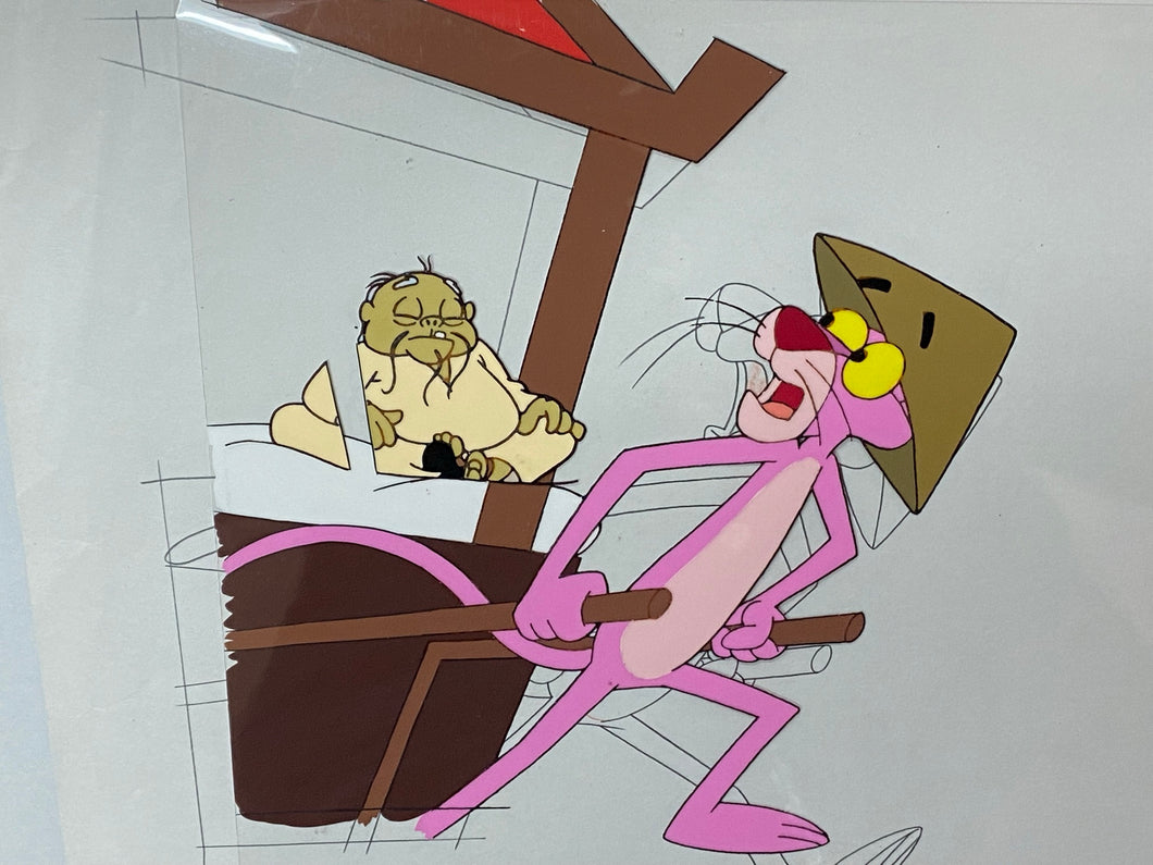 Pink Panther in China, 2 original animation cels and drawings