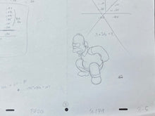 Load image into Gallery viewer, The Simpsons - Original drawing of Homer Simpson, with animatic notes
