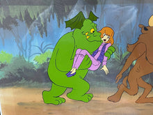 Load image into Gallery viewer, The 13 Ghosts of Scooby-Doo (1985) - Original cel of Daphne Blake, Scrappy-Doo and Flim-Flam
