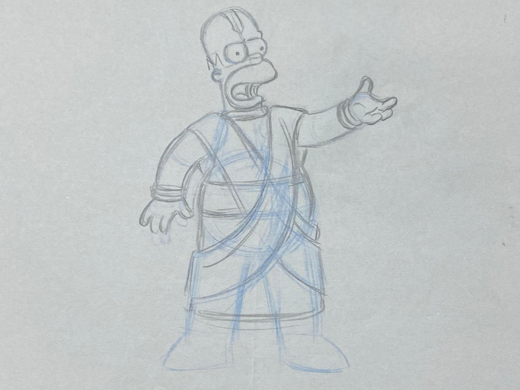 The Simpsons - Original drawing of Homer Simpsons, Episode: Kiss Kiss Bang Bangalore (2006)