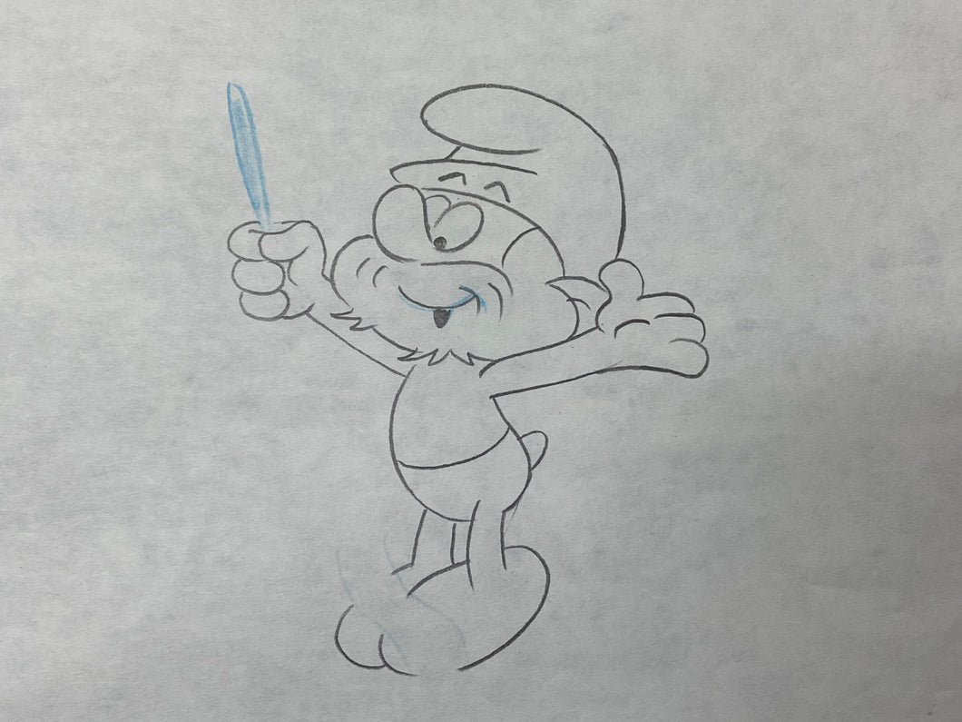 The Smurfs - Original animation drawing (Papa Smurf)