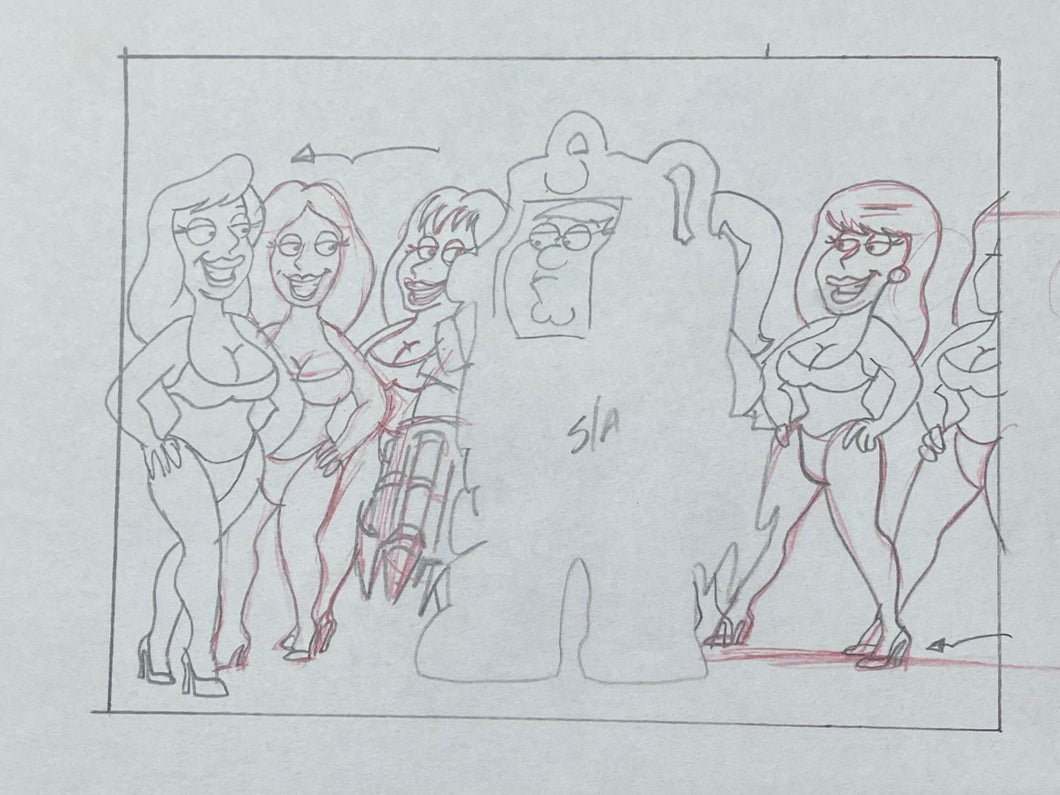 Family Guy - Original drawing of Peter Griffin (Episode: The King Is Dead, 2000)