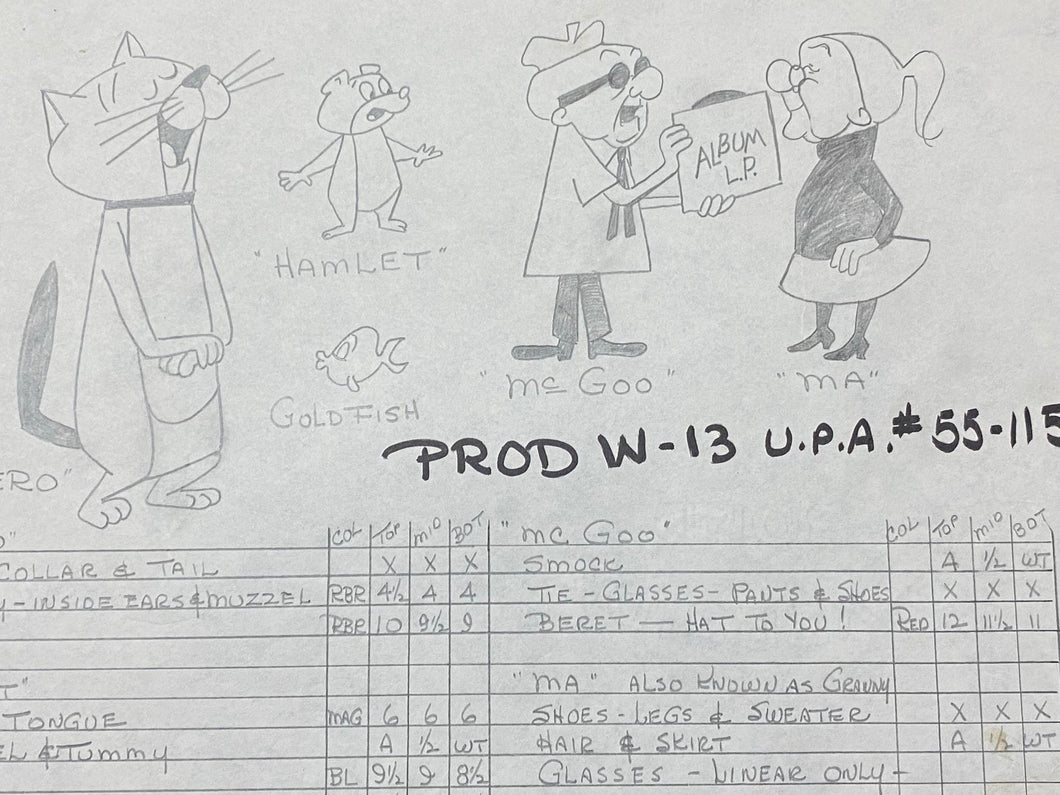 Mister Magoo (1960) - Original hand drawn storyboard page