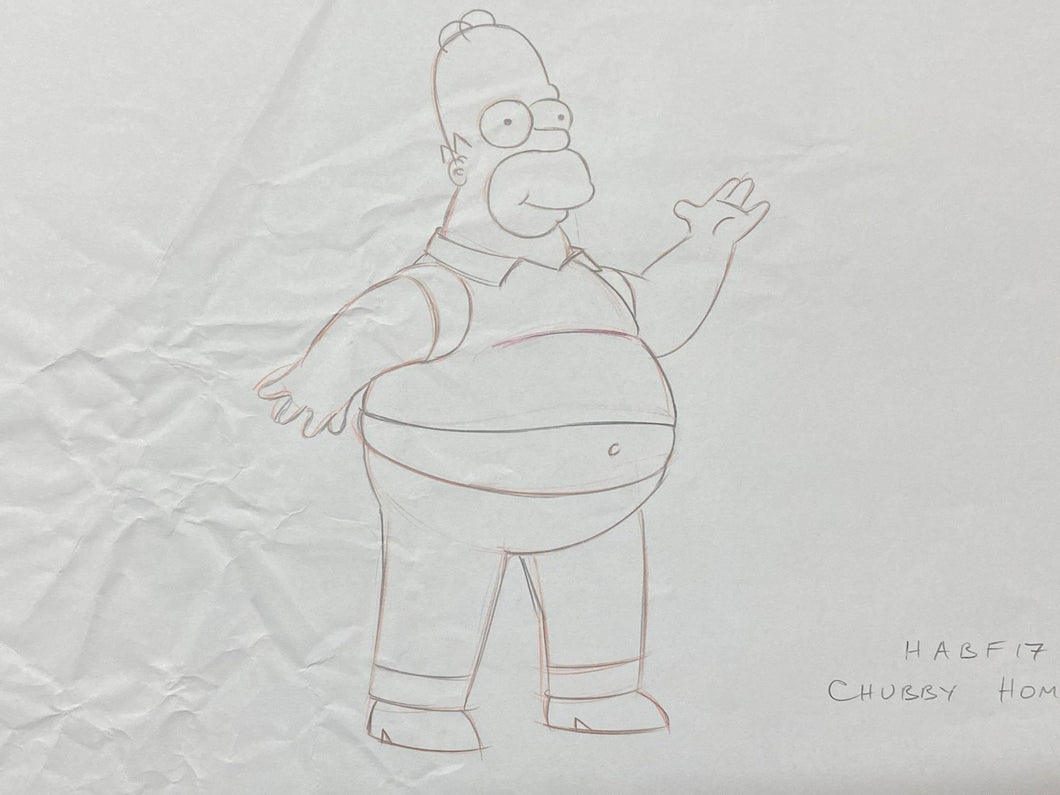 The Simpsons - Original drawing of Homer Simpson (Episode: Treehouse of Horror XVII, 2006)