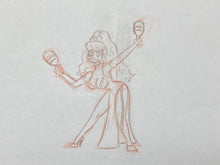 Load image into Gallery viewer, The Simpsons - Original drawing of Charo Baeza (Episode: The Old Man and the Key, 2002) &#39;My name is Charo, I shake my maracas&#39;
