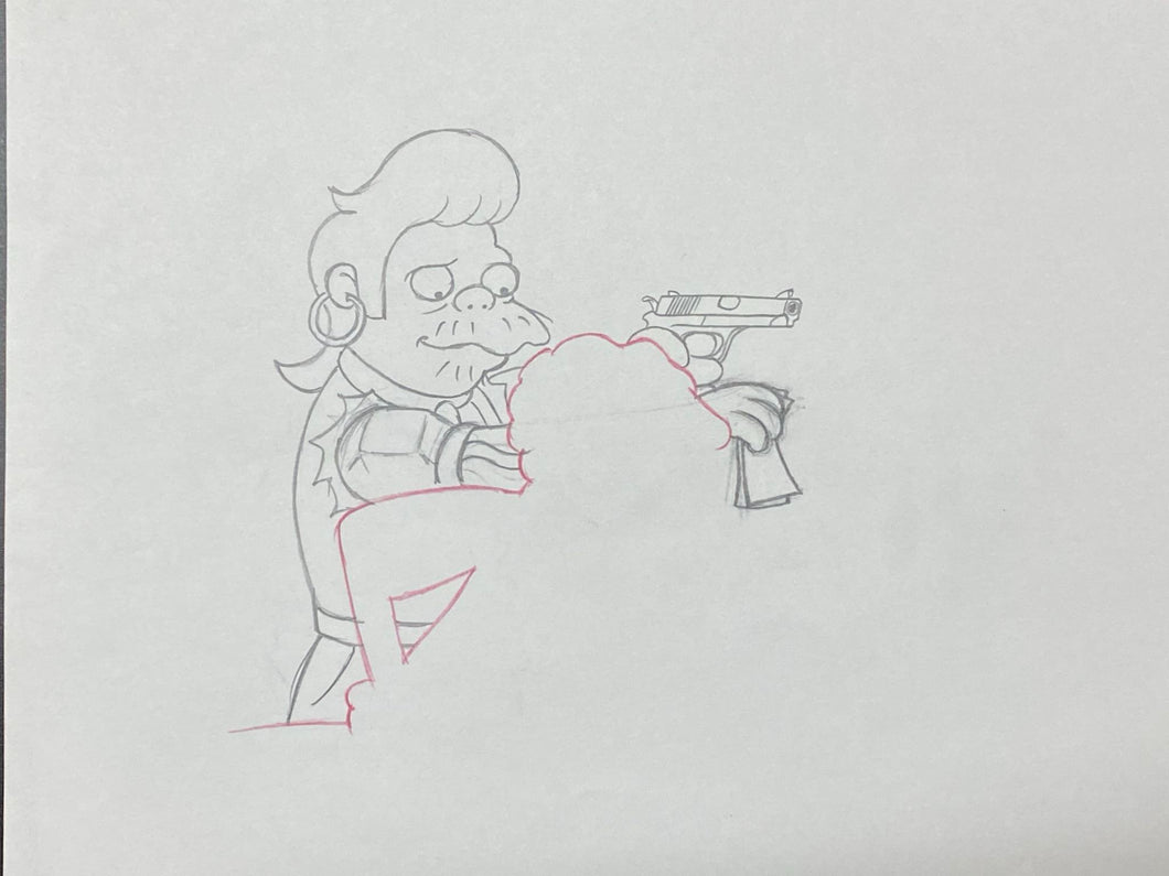 The Simpsons - Original drawing of Snake Jailbird