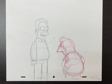 Load image into Gallery viewer, The Simpsons - Original drawing of Ned Flanders and Nelson Muntz (Episode: Home Away from Homer, 2005)
