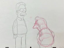 Load image into Gallery viewer, The Simpsons - Original drawing of Ned Flanders and Nelson Muntz (Episode: Home Away from Homer, 2005)
