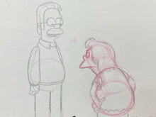 Load image into Gallery viewer, The Simpsons - Original drawing of Ned Flanders and Nelson Muntz (Episode: Home Away from Homer, 2005)
