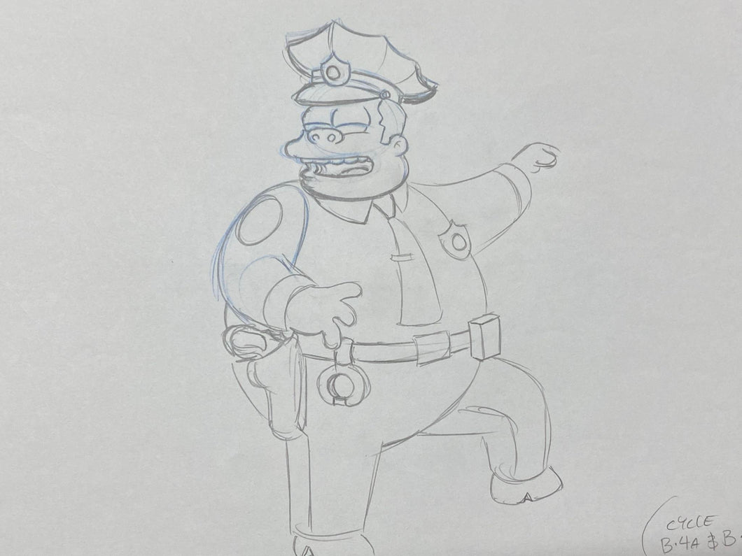 The Simpsons - Original drawing of Chief Clancy Wiggum