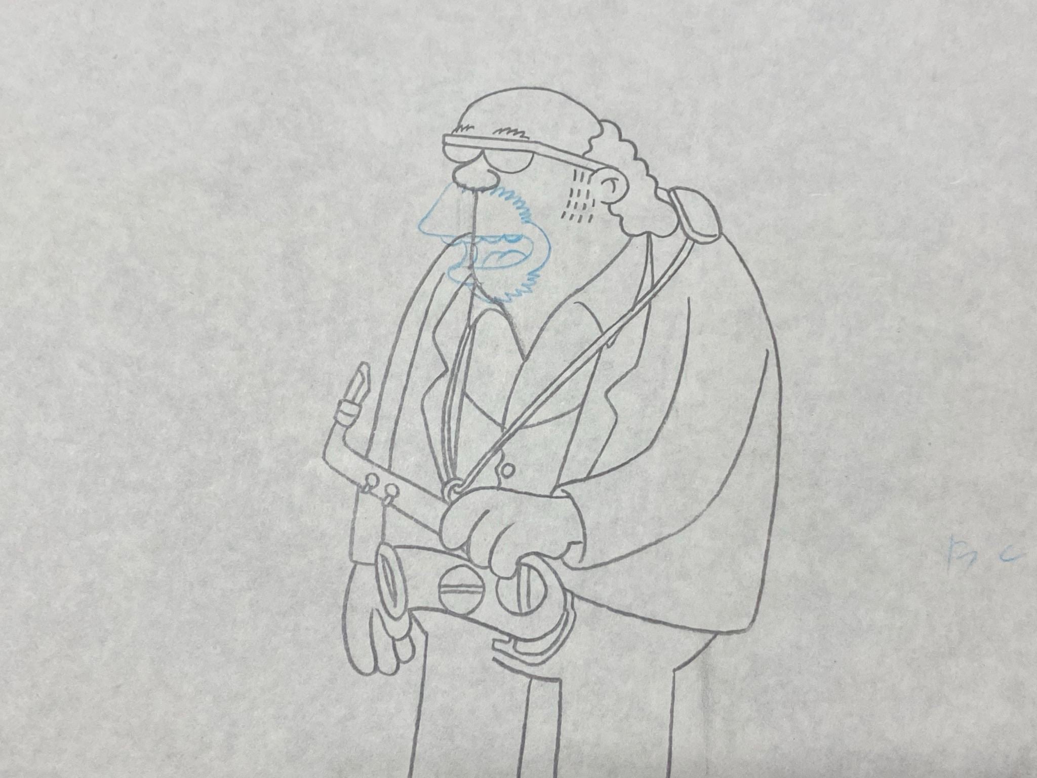 The Simpsons - Original drawing of Bleeding Gums Murphy – Gallery Animation