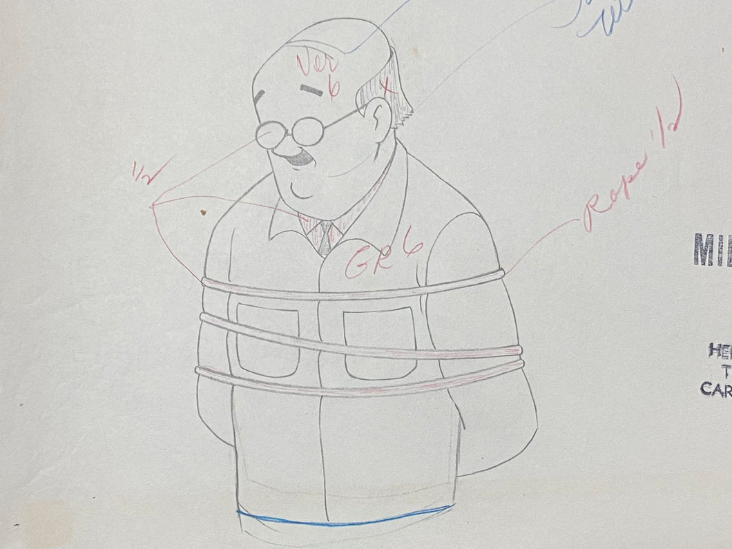 Tintin - Original drawing of Frank Wolff (On a marché sur la Lune)
