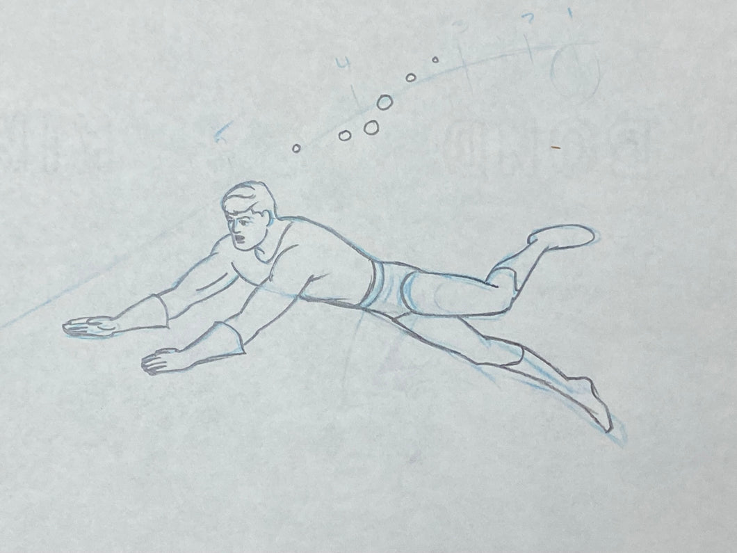 The Superman/Aquaman Hour of Adventure - Original animation drawing of Aquaman