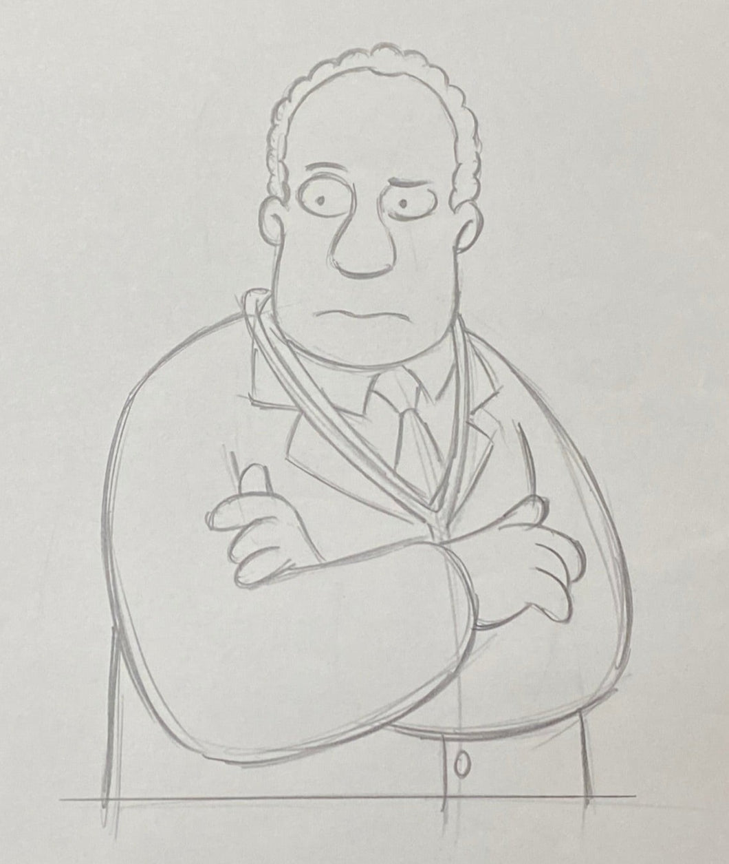 The Simpsons - Original drawing of Dr. Julius Hibbert