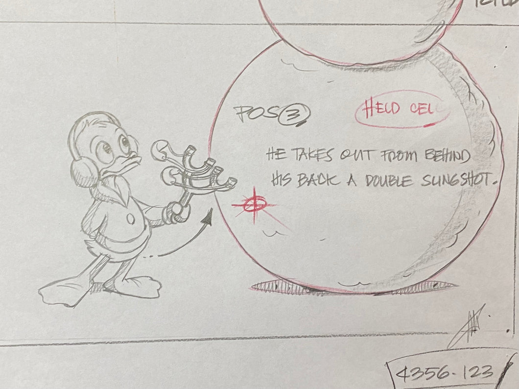 Walt Disney Studio - Original Animation Drawing of Huey, Dewey or Louie