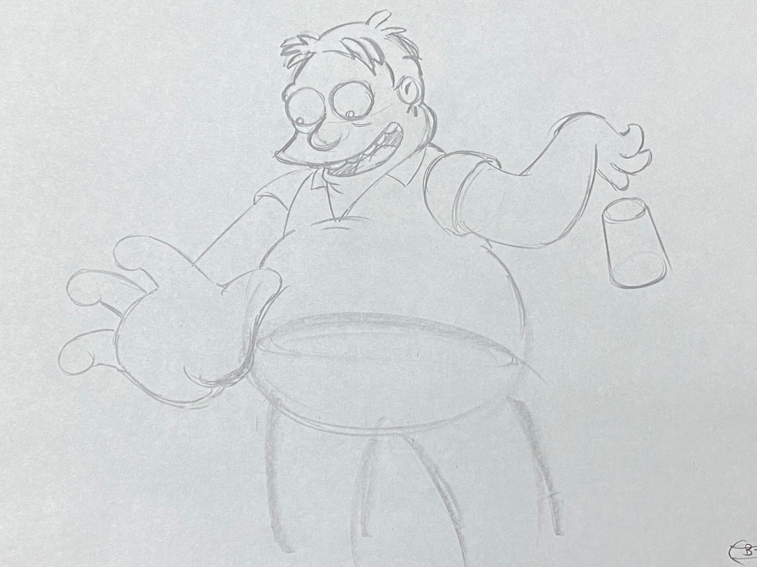 The Simpsons - Original drawing of Barney Gumble