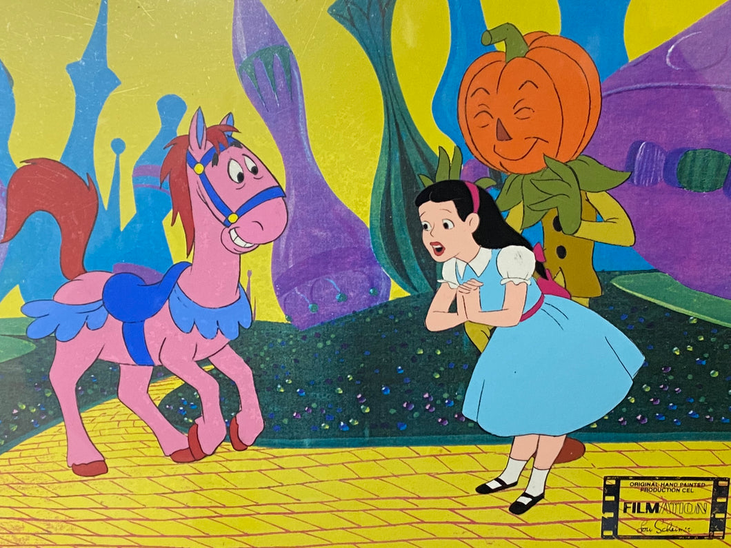 Journey Back to Oz (1972) - Original animation cel with drawings and copy background