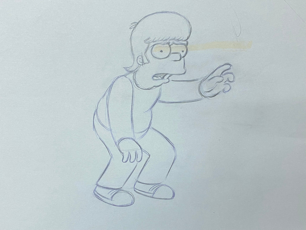 The Simpsons - Original drawing of Homer Simpson, young