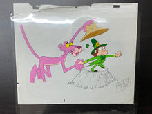 Load image into Gallery viewer, Pink Panther original animation cel and drawings x 3 (with copy Background)
