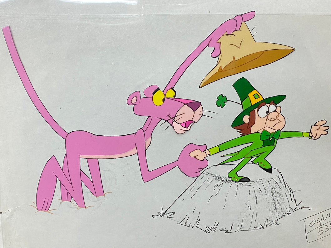 Pink Panther original animation cel and drawings x 3 (with copy Background)