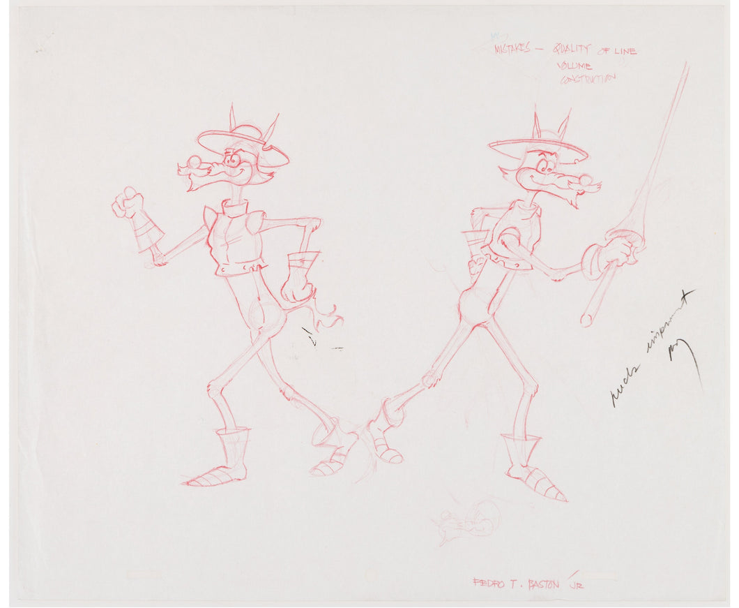 The Adventures of Don Coyote and Sancho Panda - Character Study Animation Drawing (Hanna-Barbera, 1989)